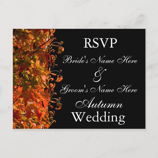 Invitation mariage de automne RSVP Mariage d'autom (Devant)