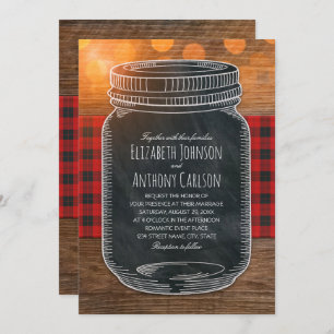 Invitation Mariage de automne russe Mason Jar