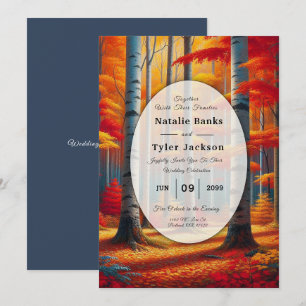 Invitation Mariage de automne Rustic Birch Tree