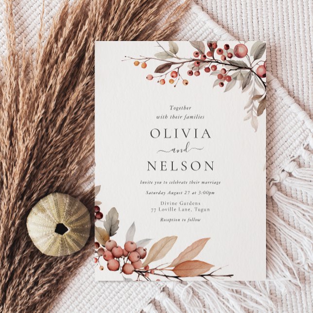 Invitation Mariage de automne rustique Boho (Créateur téléchargé)