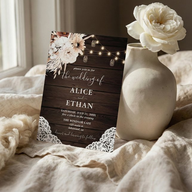 Invitation Mariage de automne Rustique Boho Boho (Créateur téléchargé)