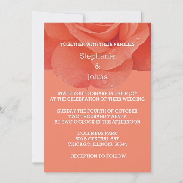 Invitation Mariage de automne rustique Burange Floral Terraco (Devant)