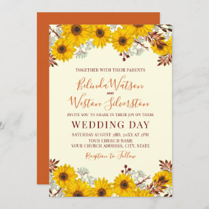 Invitation Mariage de automne Rustique des tournes