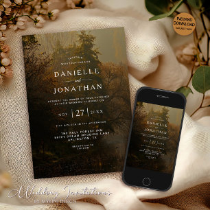 Invitation Mariage de automne rustique Vintage moderne élégan