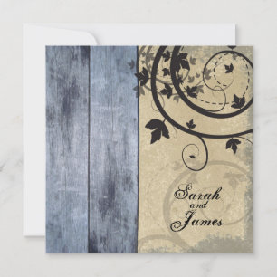Invitation Mariage de automne Vintage Barne bleue