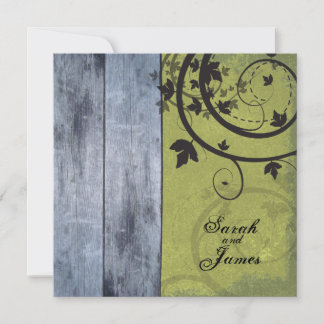 Invitation Mariage de automne Vintage Barne bleue