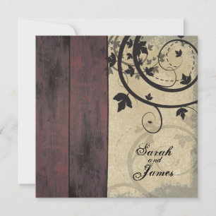 Invitation Mariage de automne Vintage Red Barn Boa