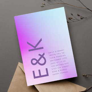 Invitation Mariage de automne violet ultra moderne