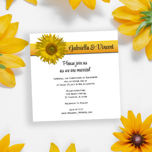 Invitation Mariage de bande de tournesol jaune