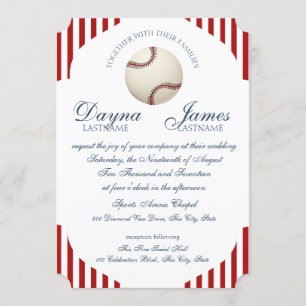 Invitation Mariage de baseball Park Stripes