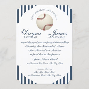 Invitation Mariage de baseball Park Stripes