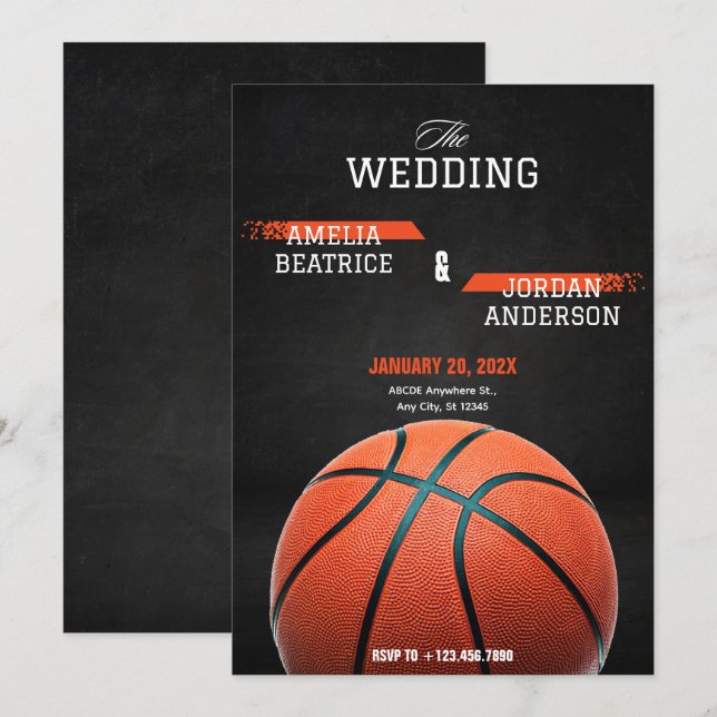 Invitation Mariage de basket-ball (Devant / Derrière)