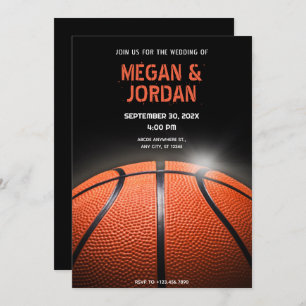 Invitation Mariage de basket-ball noir