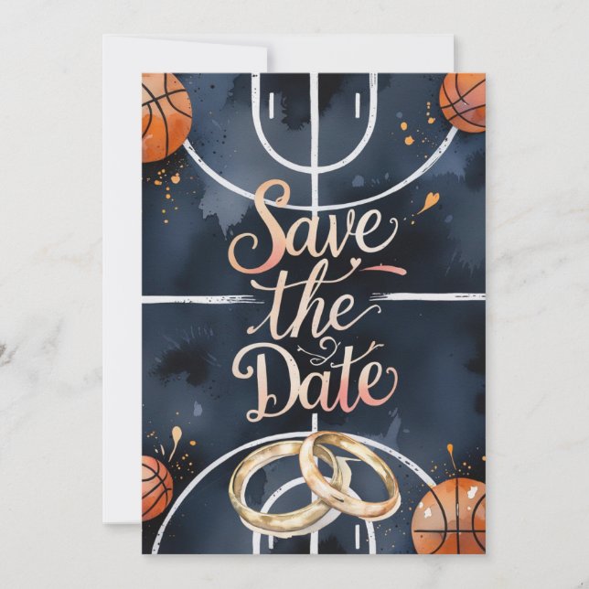 Invitation Mariage de basket-ball SAUVER LA DATE (Devant)