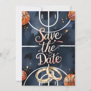 Invitation Mariage de basket-ball SAUVER LA DATE