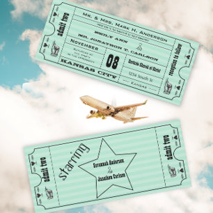 Invitation Mariage de billet Mint Vintage Modern Typography