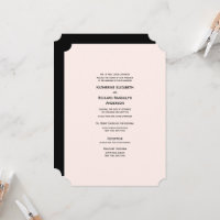 Mariage de billet noir et blanc élégant et élégant