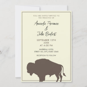 Invitation Mariage de bison de bison de bison de bison de cou