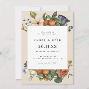 Invitation Mariage de Boho Floral Orange Summer