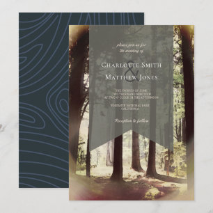 Invitation Mariage de bois de pin forestier