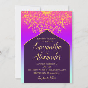 Invitation Mariage de Bollywood Arabian Nights