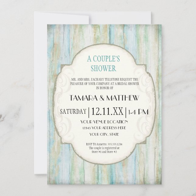 Invitation Mariage de bord de mer de Driftwood Ocean Beach (Devant)