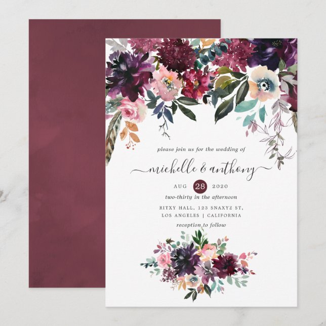 Invitation Mariage de Bordeaux (Devant / Derrière)