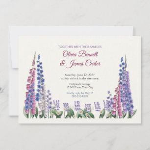 Invitation Mariage de bordure de cottage aux digitales et del