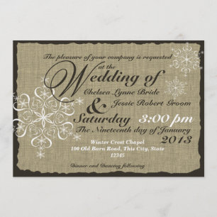 Invitation Mariage de bouclage et de flocons de neige 5 x 7