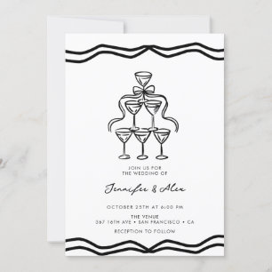 Invitation Mariage de boue de champagne Whimsical