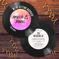 Mariage de boule de disco rose orange rétro