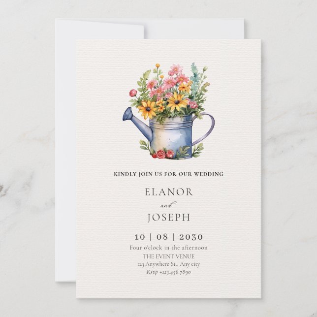 Invitation Mariage de bouquet floral (Devant)