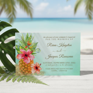 Invitation Mariage de bouquet floral d'ananas Paradise tropic