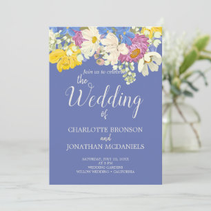 Invitation Mariage de bouquet floral de printemps coloré