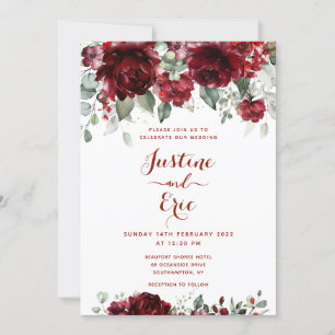 Invitation Mariage de Bourgogne Red Peony Epiphany II