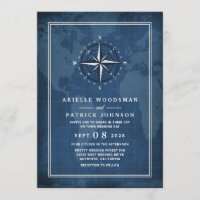 Mariage de boussole Vintage bleu et blanc de la ma