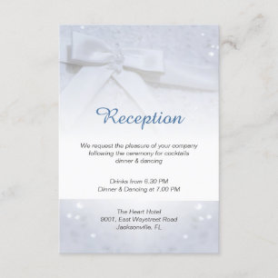 Invitation Mariage de Bow blanc 2 en 1 Réception Hébergement