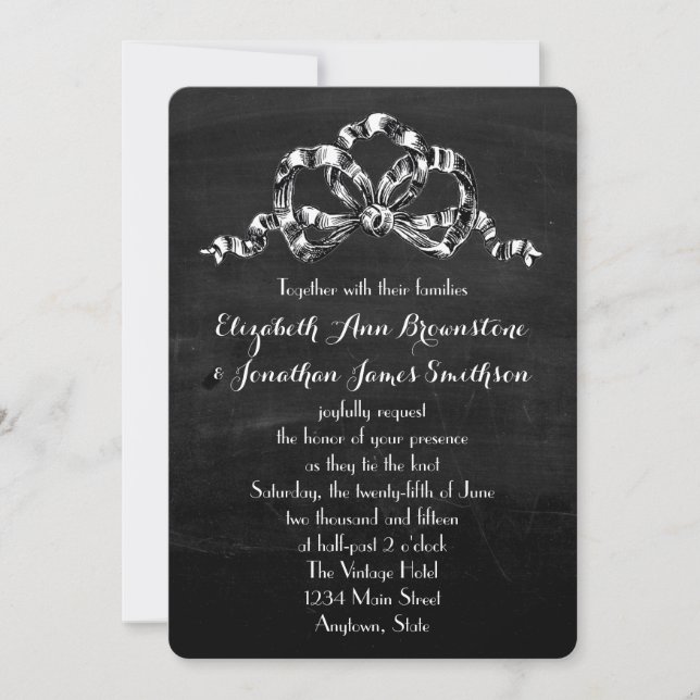 Invitation Mariage de Bow victorien vintage (Devant)