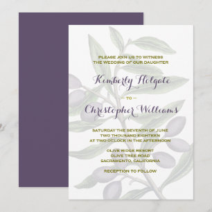 Invitation Mariage de branche d'olivier   2