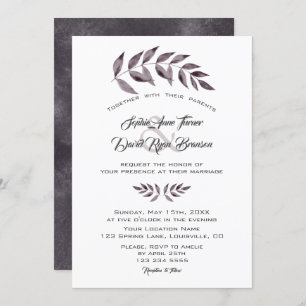 Invitation Mariage de branches d'encre Aquarelle minimaliste