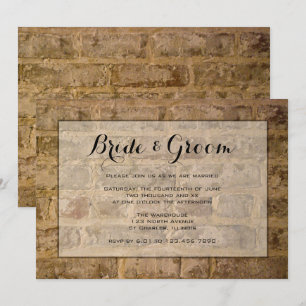 Invitation Mariage de briques Brown industrielles chic