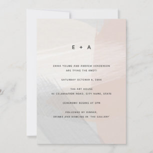 Invitation Mariage de brosse d'art Abstrait moderne