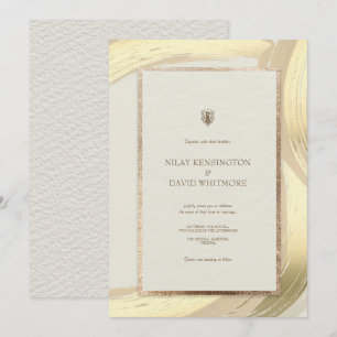 Invitation Mariage de brosse rose Gold Watercolor