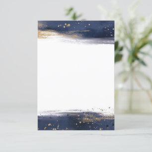 Invitation Mariage de brosses bleu et or à budget vierge