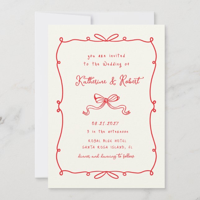 Invitation Mariage de budget des fenêtres à main levée (Devant)