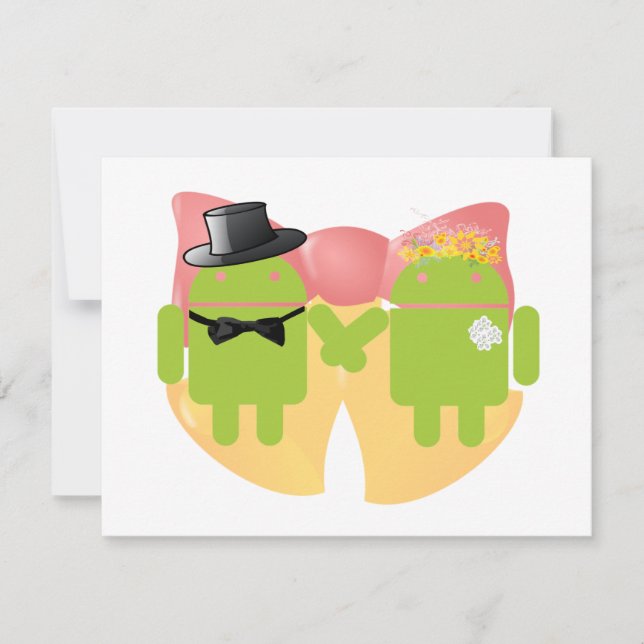 Invitation Mariage de bugs droids Attire Mariage Bells (Devant)