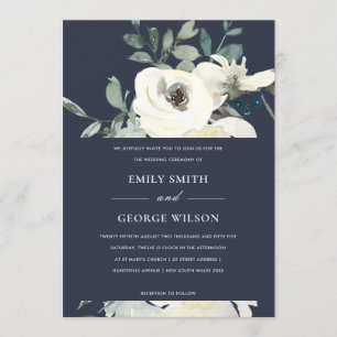 INVITATION MARIAGE DE BUNCH FLORAL FLORAL FLORALE MARINE IVOR