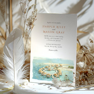 Invitation Mariage de bungalows surplombant la baie de Monteg