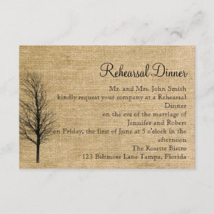 Invitation Mariage de Burlap et Birch Posh