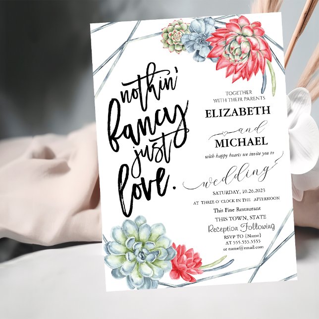 Invitation Mariage de cactus rouge à l'aquarelle dans le dése (Créateur téléchargé)